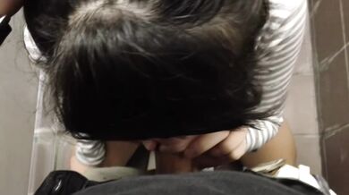 Singaporean girl sucks cum in public toilet