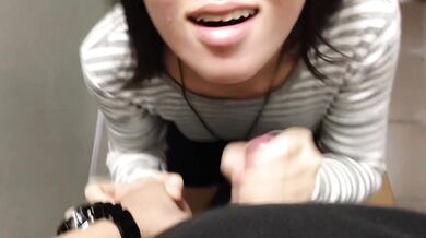 Singaporean girl sucks cum in public toilet
