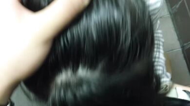 Singaporean girl sucks cum in public toilet