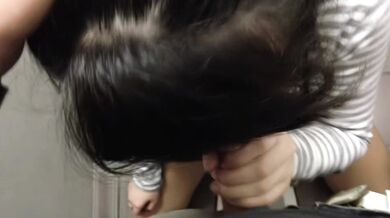 Singaporean girl sucks cum in public toilet