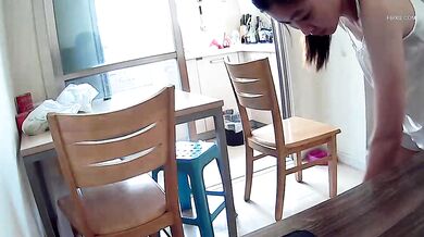 When my sister-in-law bent over to mop the floor for me, her two pink nipples were clearly visible.