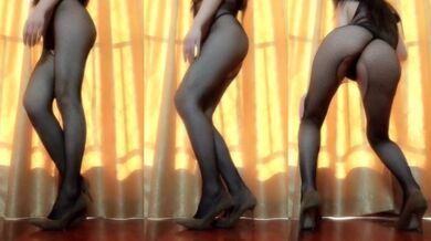 セクシーなランジェリーを着て踊る巨乳美女1