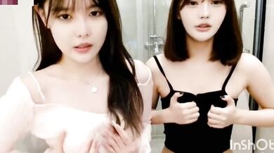 趙一環似の大きな目と美しい胸を持つ女性キャスター「エリン」が親友をダブルシャワーショーに連れて行く