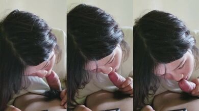 女子大生がフェラチオをしながら携帯電話をいじる