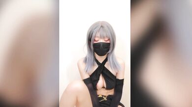 Japanese cute girl riding a fake dick (censored