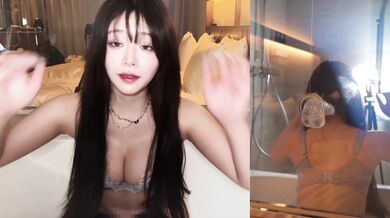 日本の美女がバスルームで偽ペニスでオナニー