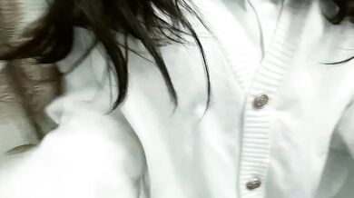 Crystal Dildo Riding and Doggy Style Masturbation by a JK Girl