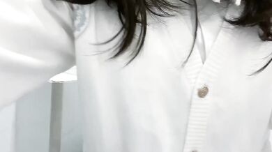 Crystal Dildo Riding and Doggy Style Masturbation by a JK Girl