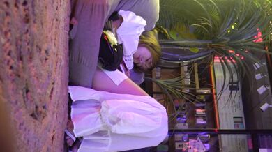 Shocking Undercover at Night Market: White Dress Beauty Goes Commando, Unexpectedly Bold and Daring
