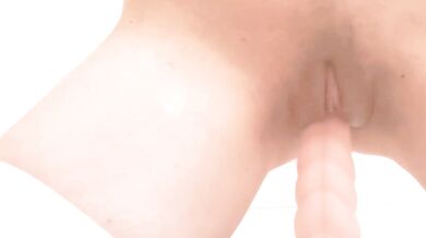 White Tiger Girl Masturbates with Dildo and Squirts