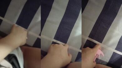 女子高校生が寮でカーテンを引いたままオナニー1