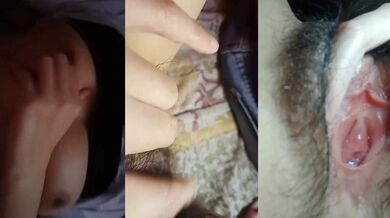 妹がベッドで毛をむしり嫩穴を弄る