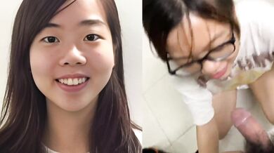 可愛いメガネっ娘のフェラチオ