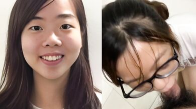 可愛いメガネっ娘のフェラチオ