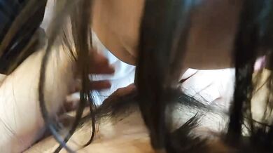 Taming the Busty Hairy Pussy Girl 2 - Blowjob