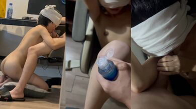 目隠し調教 ショートカットの牝犬にフェラチオ