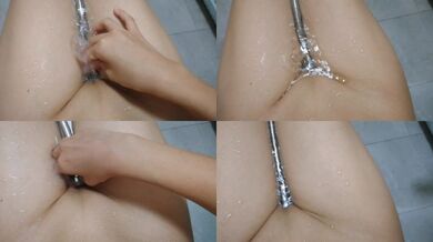 White Tiger Sister Plays with Water While Bathing