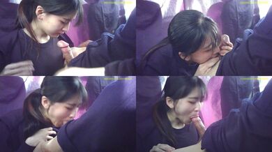 Slim College Girl with Perfect Breasts Gives Handjob and Blowjob