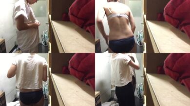 Hạc Dã Tú Mỹ thay trang phục giống nhau bụng