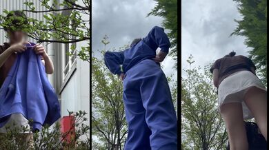 【2人収録】野外お着替えは危険がいっぱい！すじマンくっきりおっぱいポロリげっと ipcam