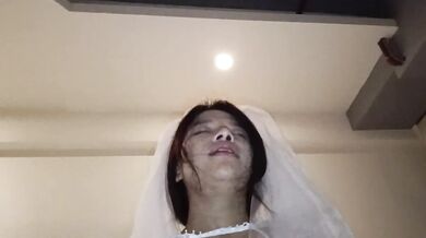 泰國母狗cos婚紗part2 後入騎乘