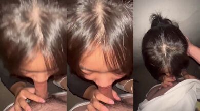 調教馬尾妹子口交深喉嚨