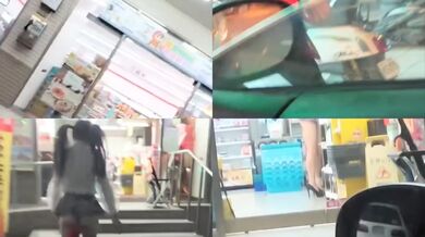 大膽人妻穿透視情趣衣服逛超市還帶發光肛塞