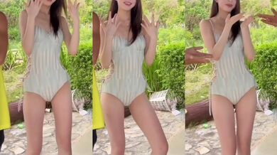 Swimsuit beauty dancing