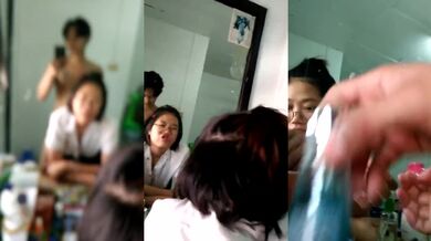 泰國情侶做愛鏡子自拍