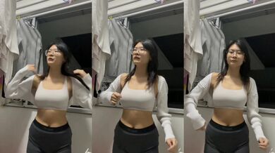 眼鏡騷貨陽台發騷自拍