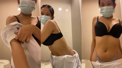 シンガポールの看護師姉妹が勤務時間中にトイレで自慰行為
