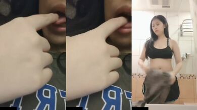 Young girl stripping and taking selfies