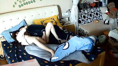 Korean young couple secretly recorded having sex at home