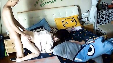 Korean young couple secretly recorded having sex at home