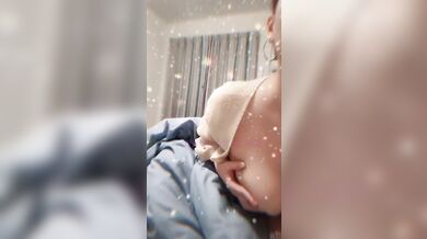 Big tits sexy beauty plays with tits selfie