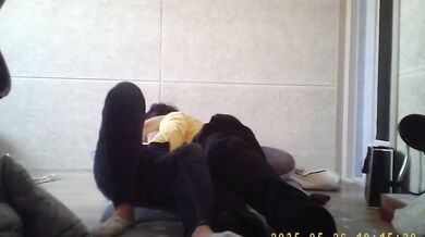 Korean fat guy and his female secretary have sex at home and take selfies