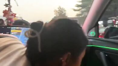 Tesla owner waits for green light to have oral sex