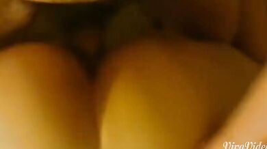 Beautiful girl takes selfie while having sex with her sex partner, twisting her waist and hips crazily and panting (2)