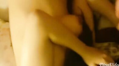 Beautiful girl takes selfie while having sex with her sex partner, twisting her waist and hips crazily and panting (2)