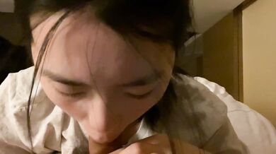 Pretty beauty eats cock