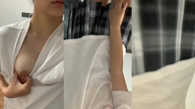 妹がおっぱいとオマンコを露出し、服を着替えて自撮りをする